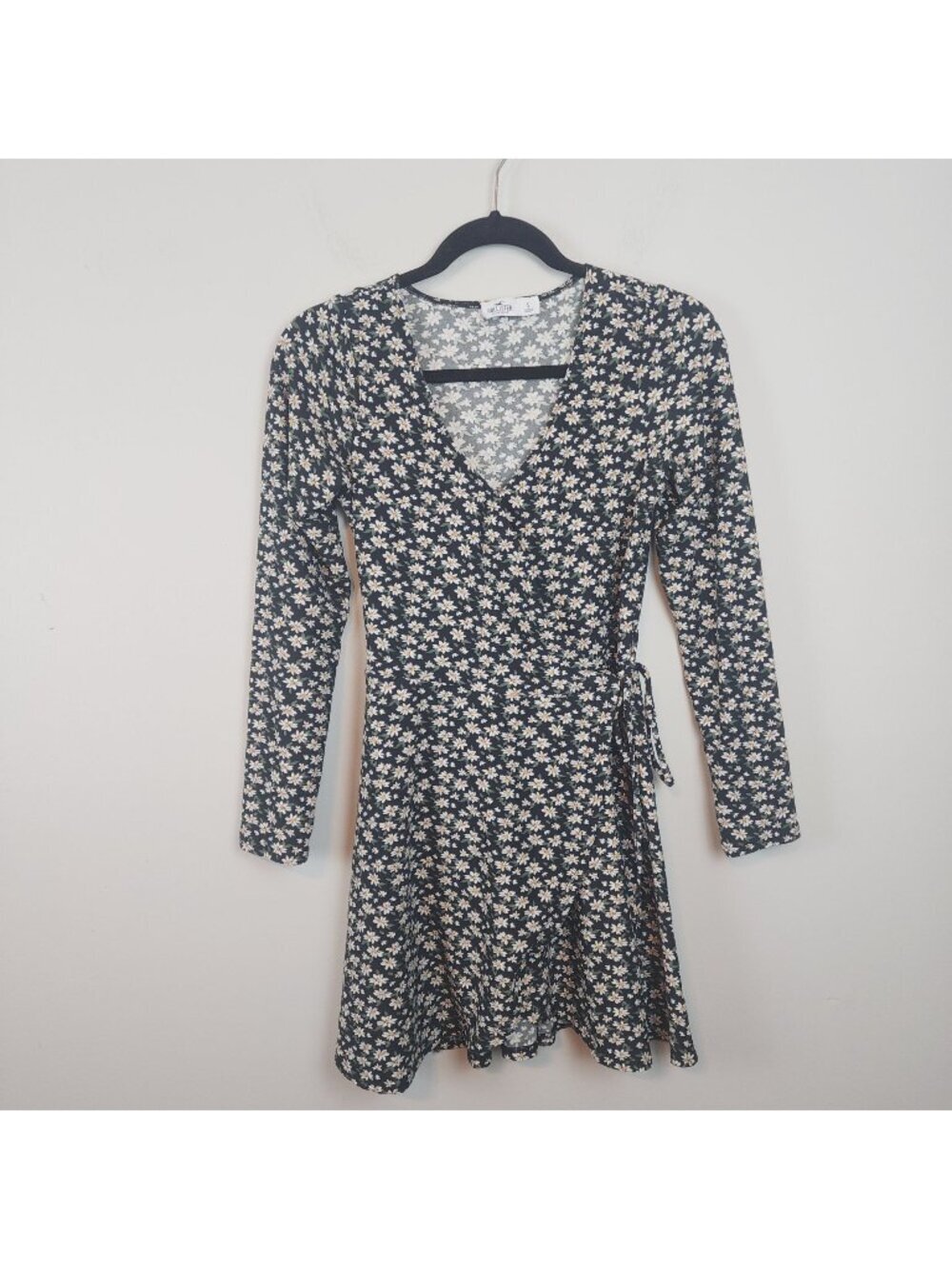 Hollister Floral Wrap Dress Daisy Ditsy Floral Long Sleeve sz S Y2K 90s
